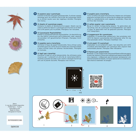 NACHFÜLLPACKUNG BLAUES DRUCKPAPIER, 12 STÜCK