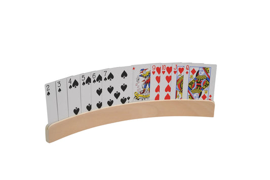 SPIELKARTENHALTER AUS HOLZ - 4ER SET - 35 CM
