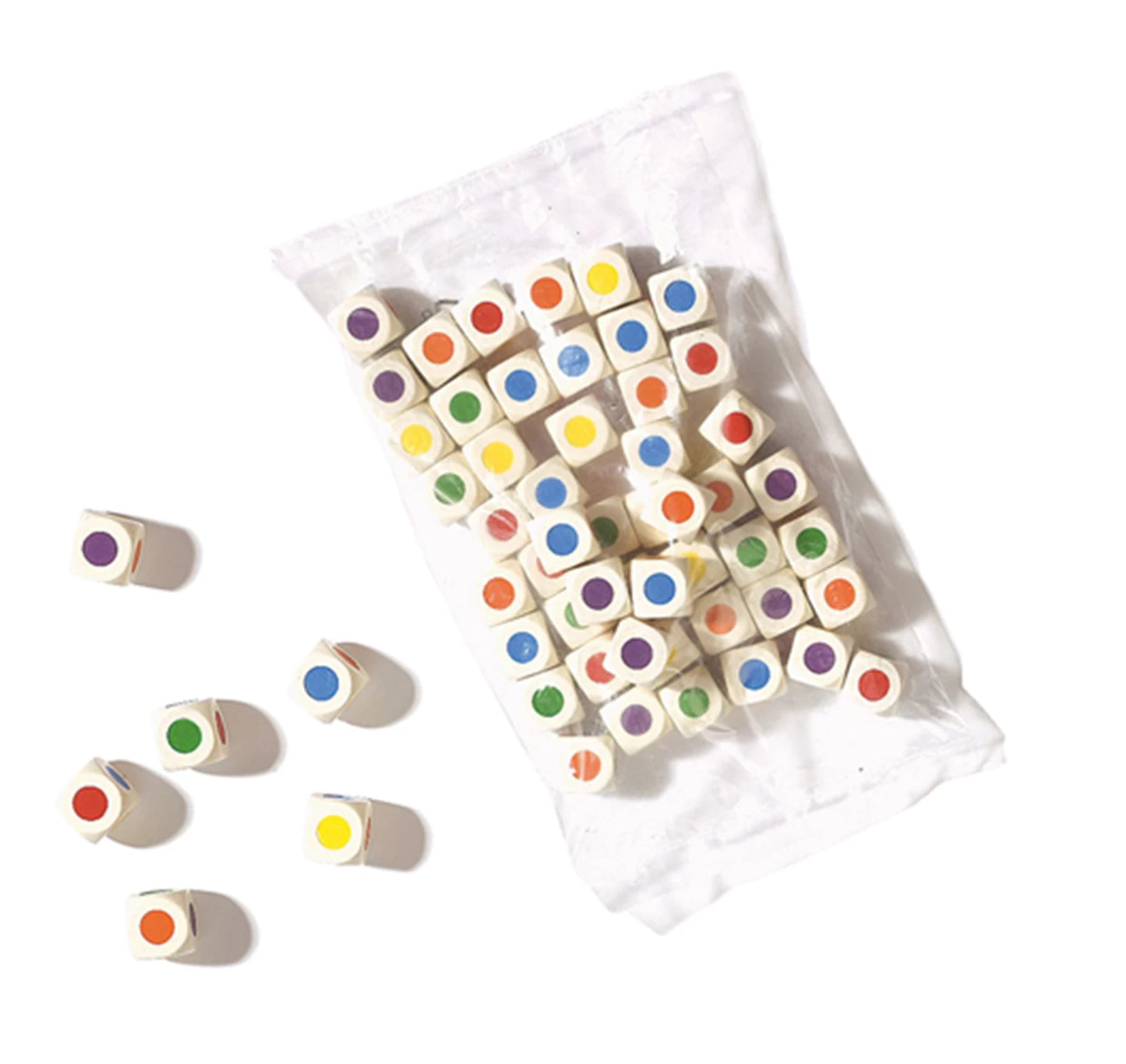 CUBES COLORÉS - 16 MM - PAQUET DE 50 PIÈCES