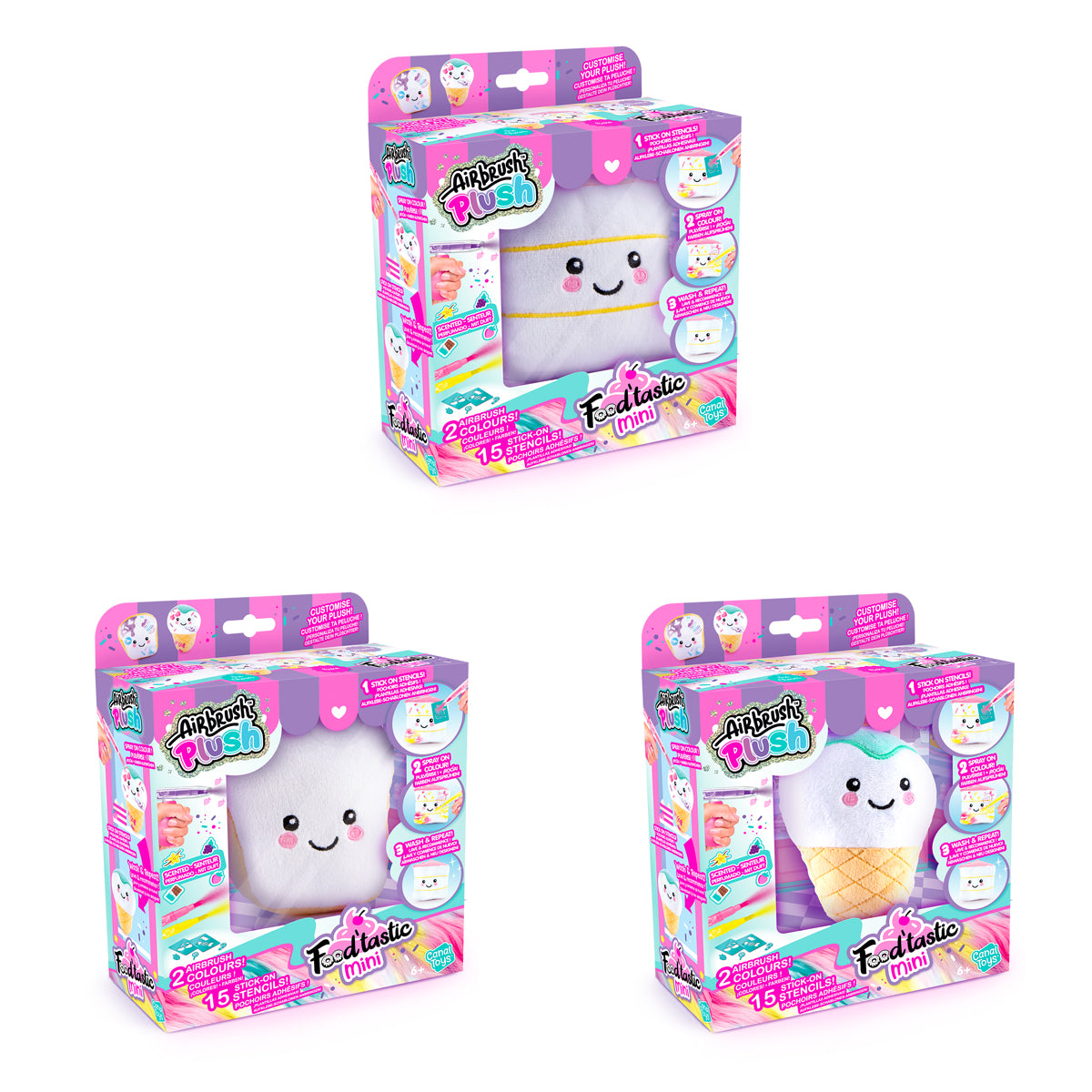 PELUCHE AÉROGRAPHE FOOD'TASTIC ASSORTIS - CANAL TOYS
