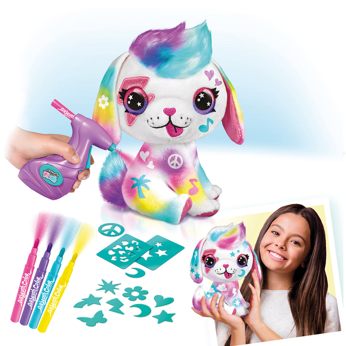 AIRBRUSH-KUSCHELTIER – HUND – KANAL-SPIELZEUG