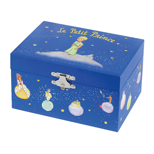 SCHMUCKKÄSTCHEN MIT MUSIK, DER KLEINE PRINZ, BLAU, NACHTLEUCHTEND