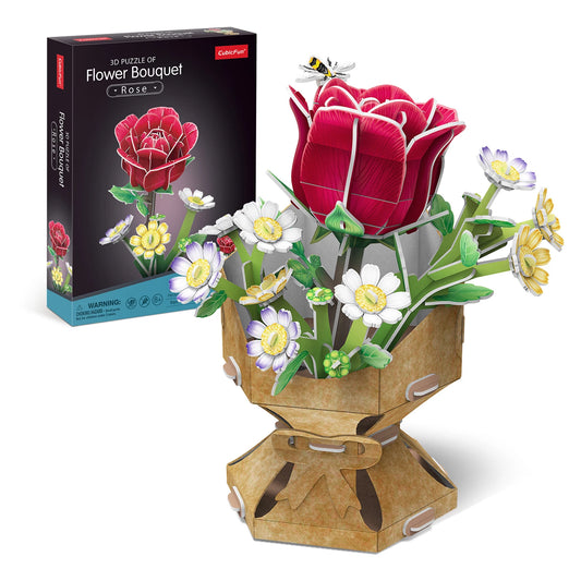 PUZZLE 3D VASO DI FIORI ROSA 120 PEZZI