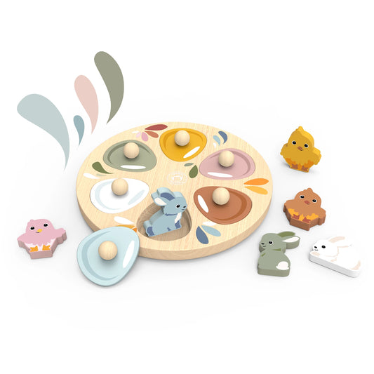 PUZZLE À ENCASTRER : LAPINS ET POUSSINS