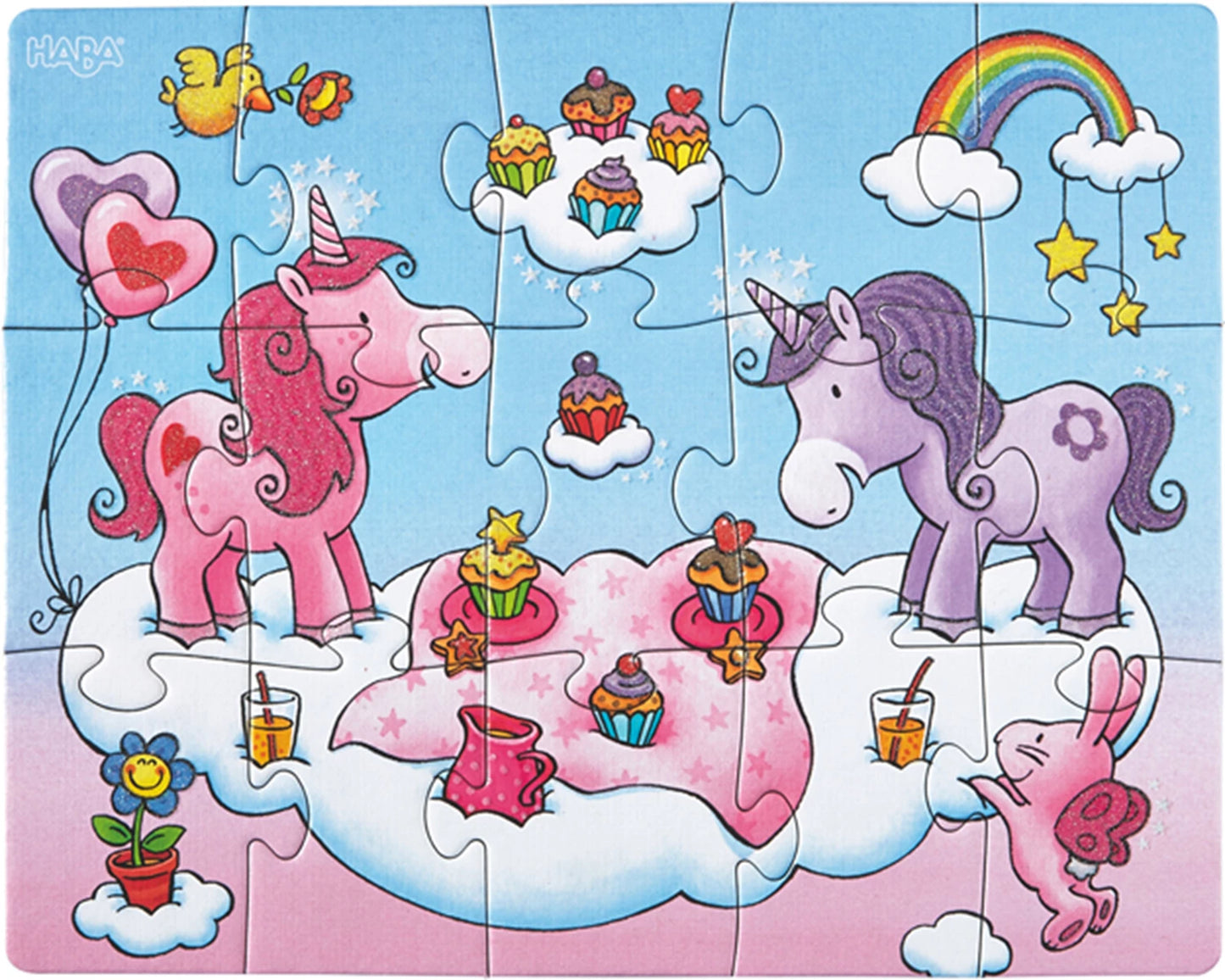 GLITZER-EINHORN-PUZZLE GLÜCK