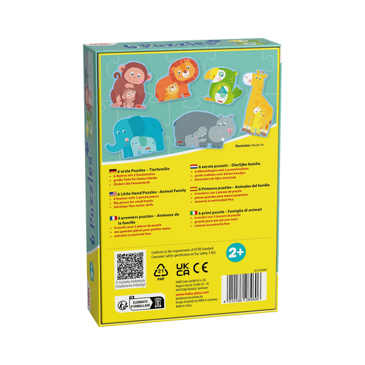 6 PRIMI PUZZLE - FAMIGLIA DI ANIMALI