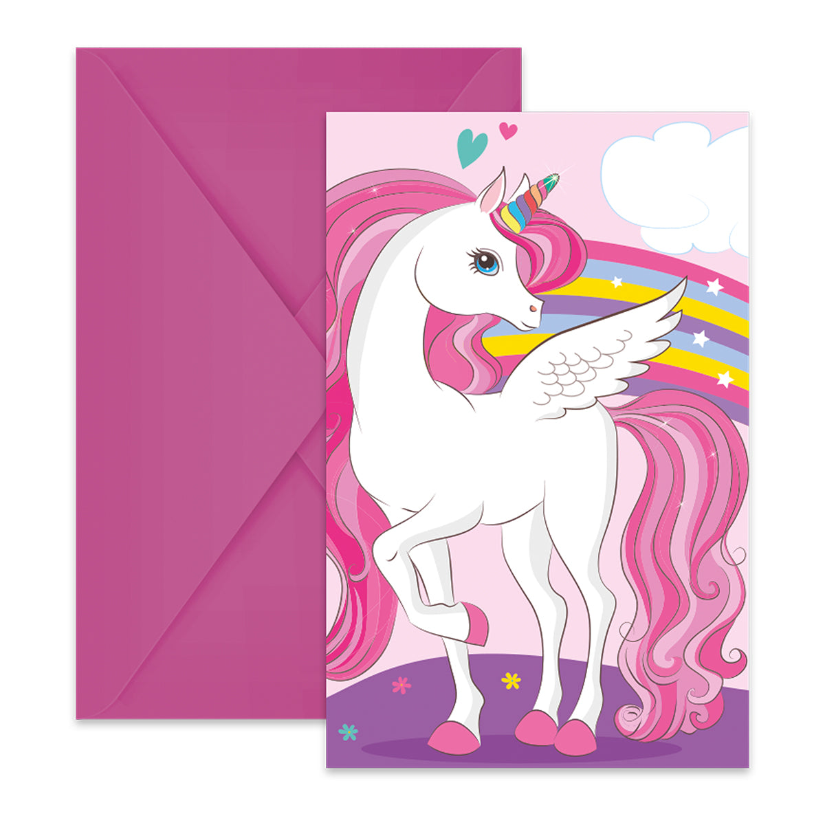 6 EINHORN-EINLADUNGSSETS 🔶