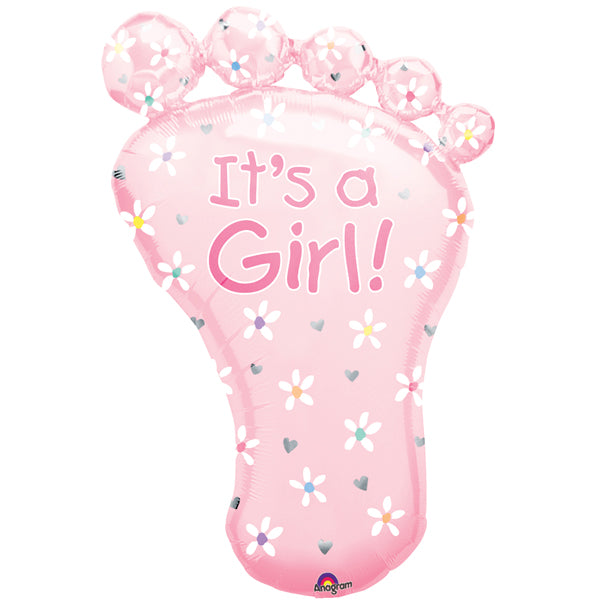 FOLIERTER FUßBALL-LUFTBALLON "IT'S A GIRL" 82 CM 🔶