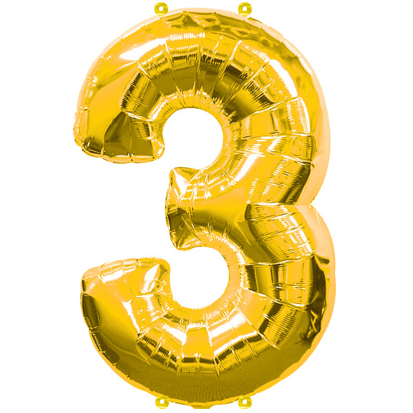 FOLIENBALLON ZAHL 3 GOLD 🔶