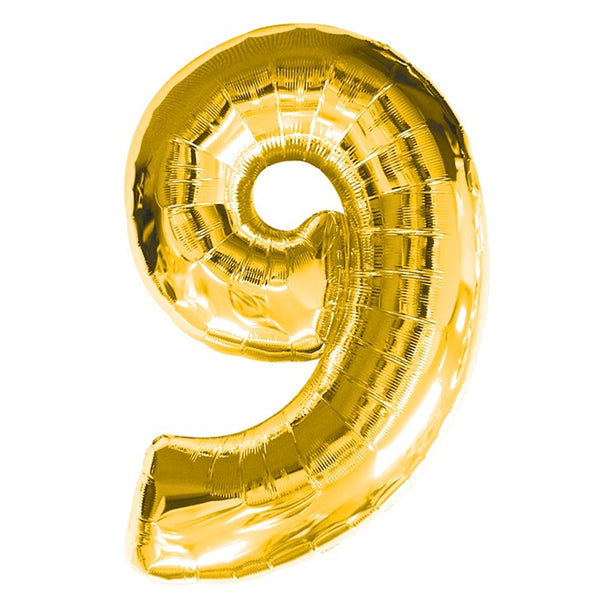 FOLIENBALLON NUMMER 9 GOLD 🔶
