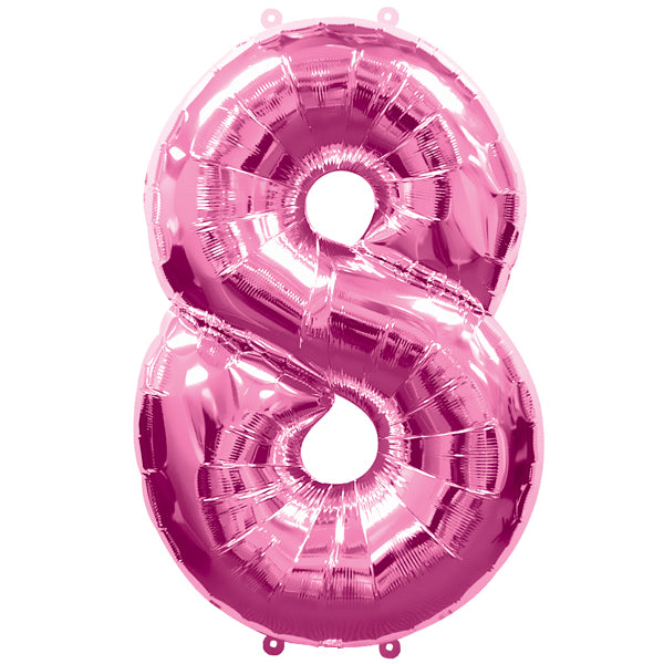 FOLIENBALLON ZAHL 8 ROSA 🔶