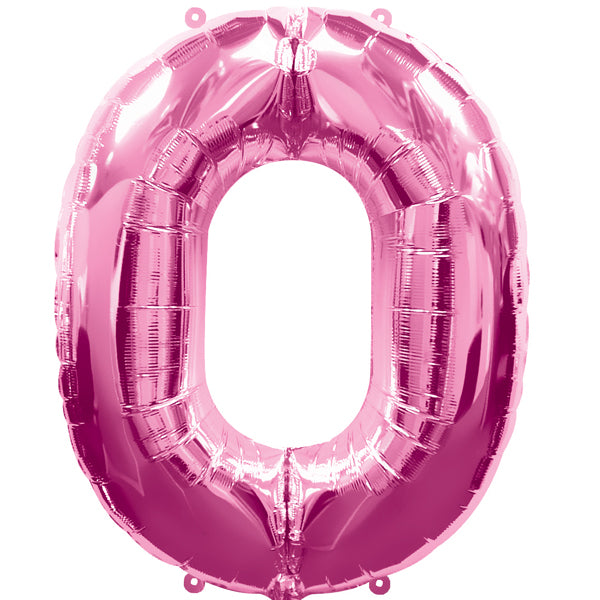 FOLIENBALLON ZAHL 0 ROSA 🔶