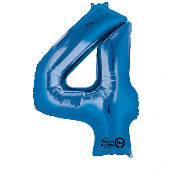 FOLIENBALLON ZAHL 4 BLAU 🔶