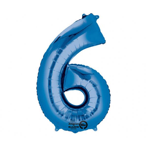 FOLIEBALLON NUMMER 6 BLAU 🔶