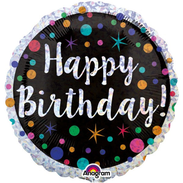 FOLIERTER HAPPY BIRTHDAY DOTS BALLON 45 CM 🔶
