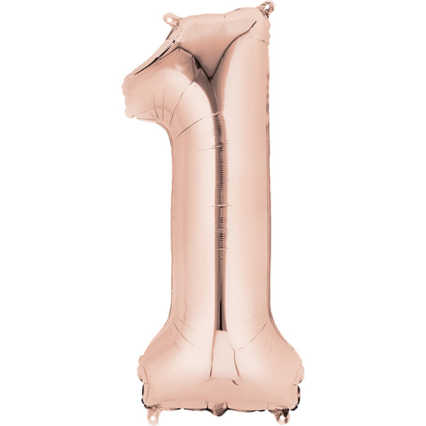 BALLON EN ALUMINIUM NUMÉRO 1 OR ROSE 🔶