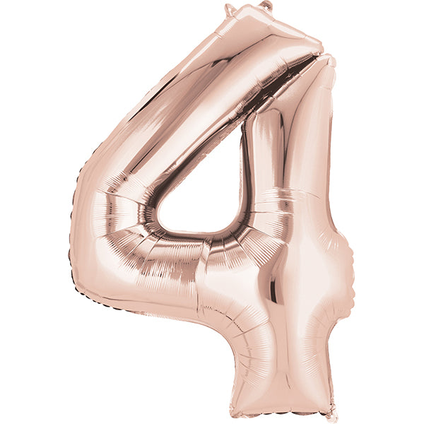 PALLONCINO IN FOIL NUMERO 4 ORO ROSA 🔶