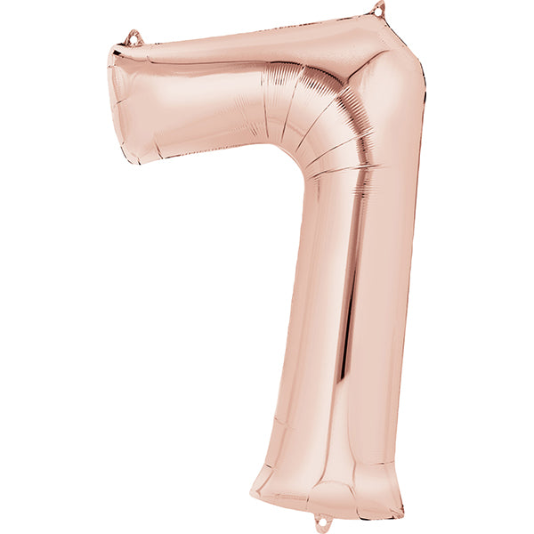 PALLONCINO IN FOIL NUMERO 7 ORO ROSA 🔶