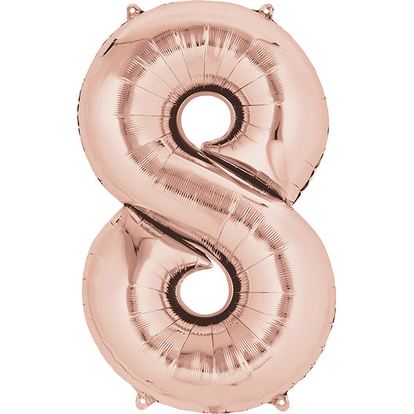 PALLONCINO IN FOIL NUMERO 8 ORO ROSA 🔶