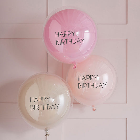 3 DOPPELSCHICHTIGE ROSAFARBENE LATEXBALLONS 🔶
