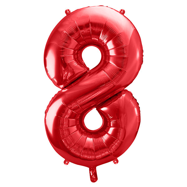 ROTER FOLIEBALLON NUMMER 8 🔶