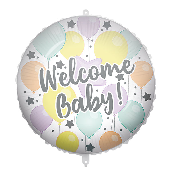 FOLIERTER BALLON "WELCOME BABY" 45 CM 🔶
