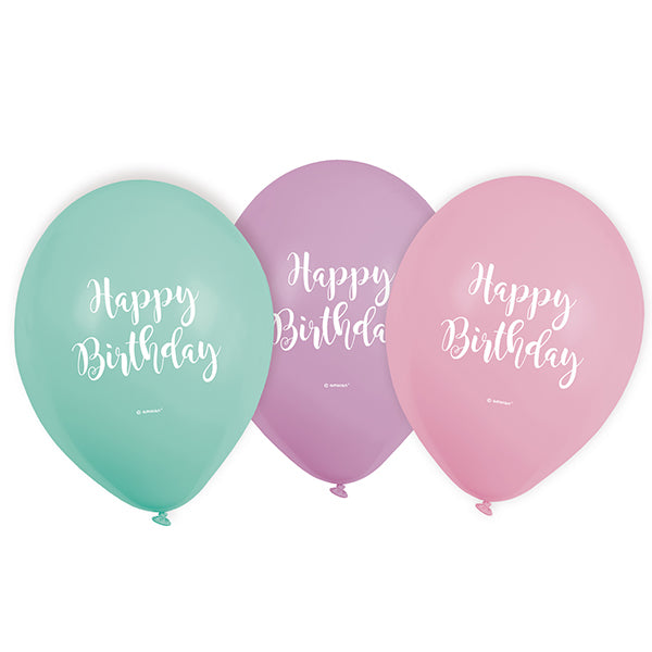 6 BALLONS JOYEUX ANNIVERSAIRE PASTEL 🔶