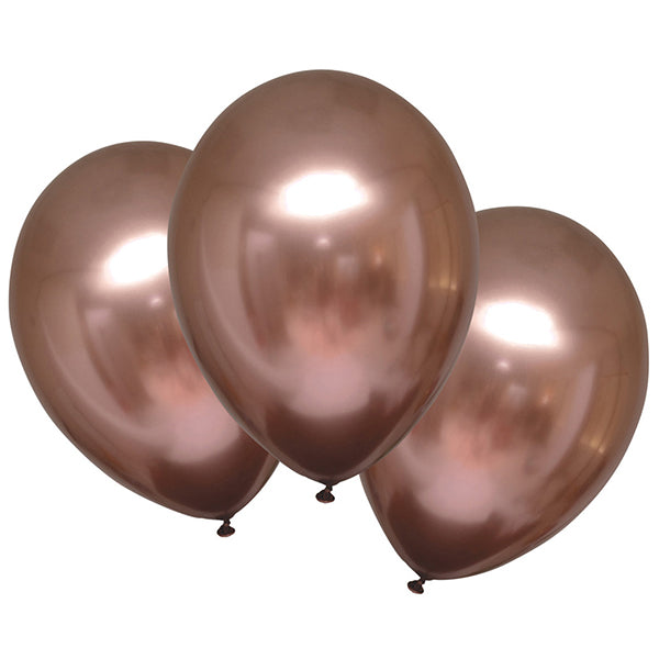 6 BALLONS EN LATEX SATINÉ LUXE CUIVRE ROSE 27,5 CM 🔶