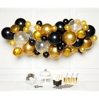SET DE BALLONS DIY NOIR-OR đ¶