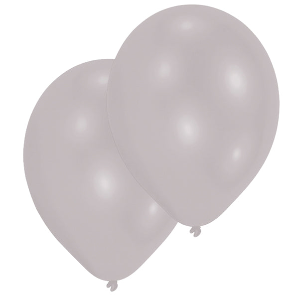 10 SILBERNE LUFTBALLONS, 27,5 CM 🔶