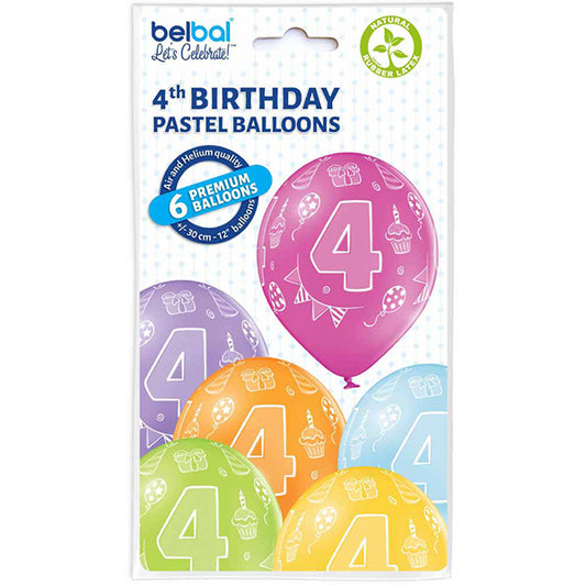 6 ASSORTIERTE LUFTBALLONS, 4 GRÖSSEN, 27,5 CM 🔶