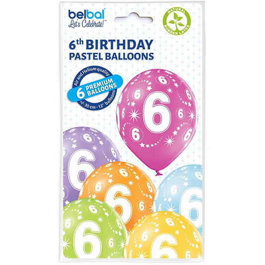 6 ASSORTIERTE BALLONS, 6 GRÖSSEN, 27,5 CM 🔶