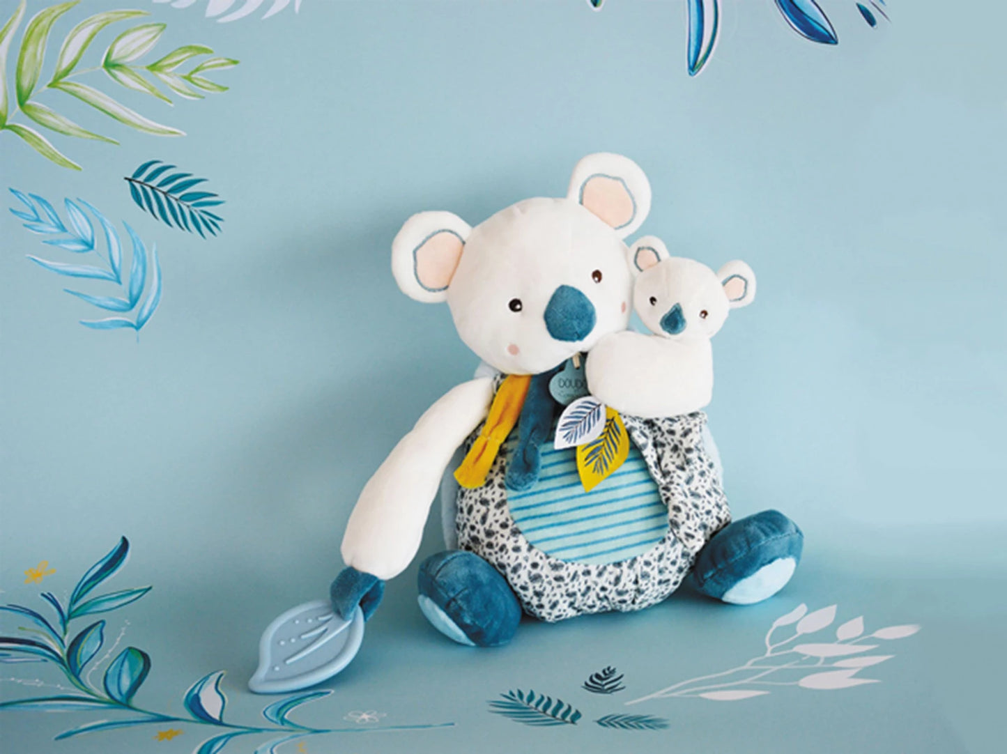 KOALA AVEC BÉBÉ ET ANNEAU DE DENTITION 25 CM