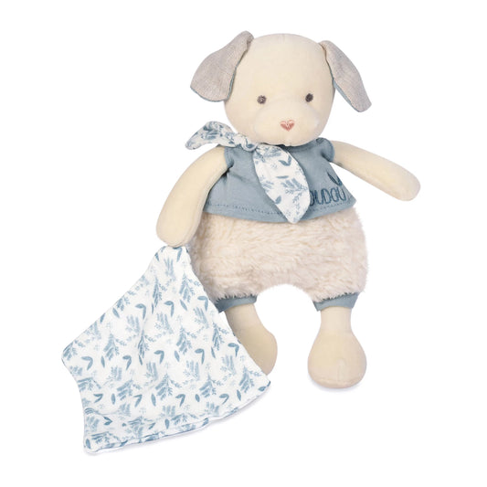 CANE BIOLOGICO CON PELUCHE, BLU, 22 CM