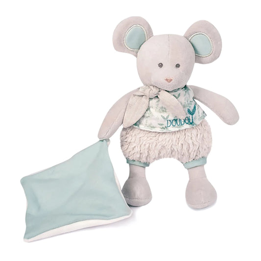 TOPOLINO BIOLOGICO CON PELUCHE, VERDE OLIVA, 22 CM
