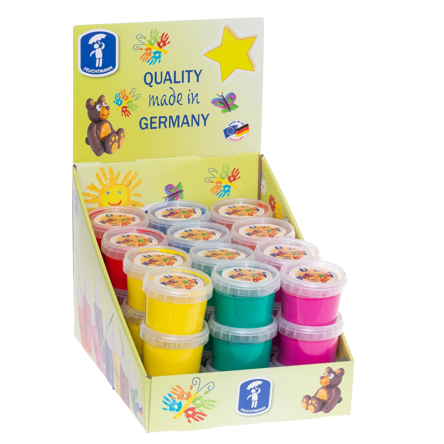 PRÉSENTOIR COULEURS À DOIGTS KLECKSI 36X100G 6X6ASS