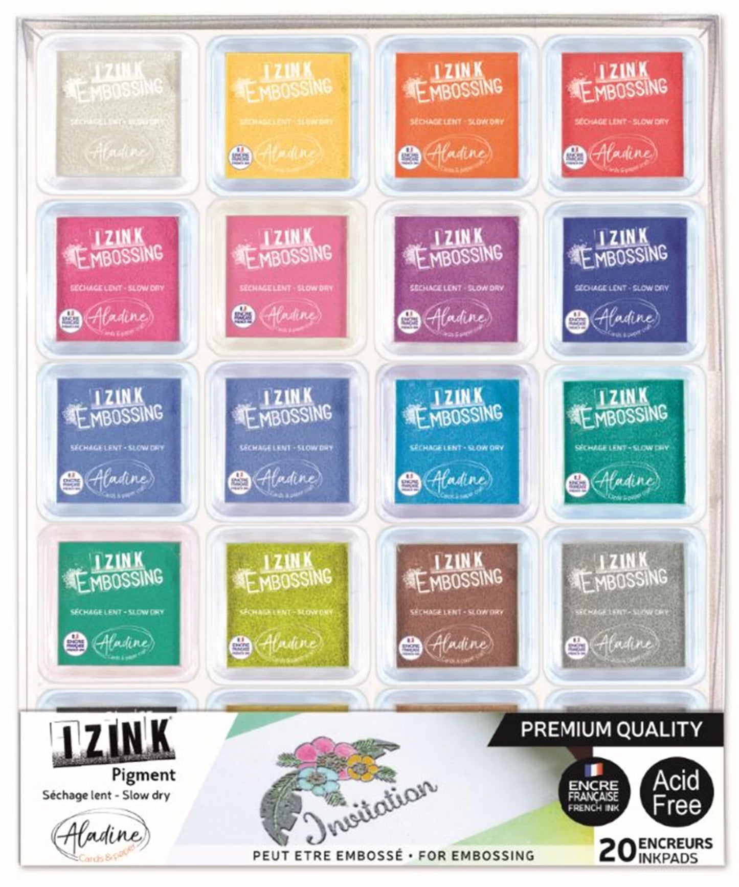 SET DE 20 ENCREURS IZINK EMBOSSING S