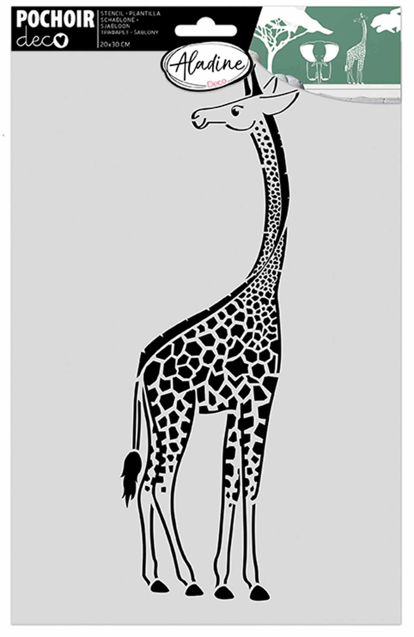 POCHOIR DÉCORATIF GIRAFE 20*30CM