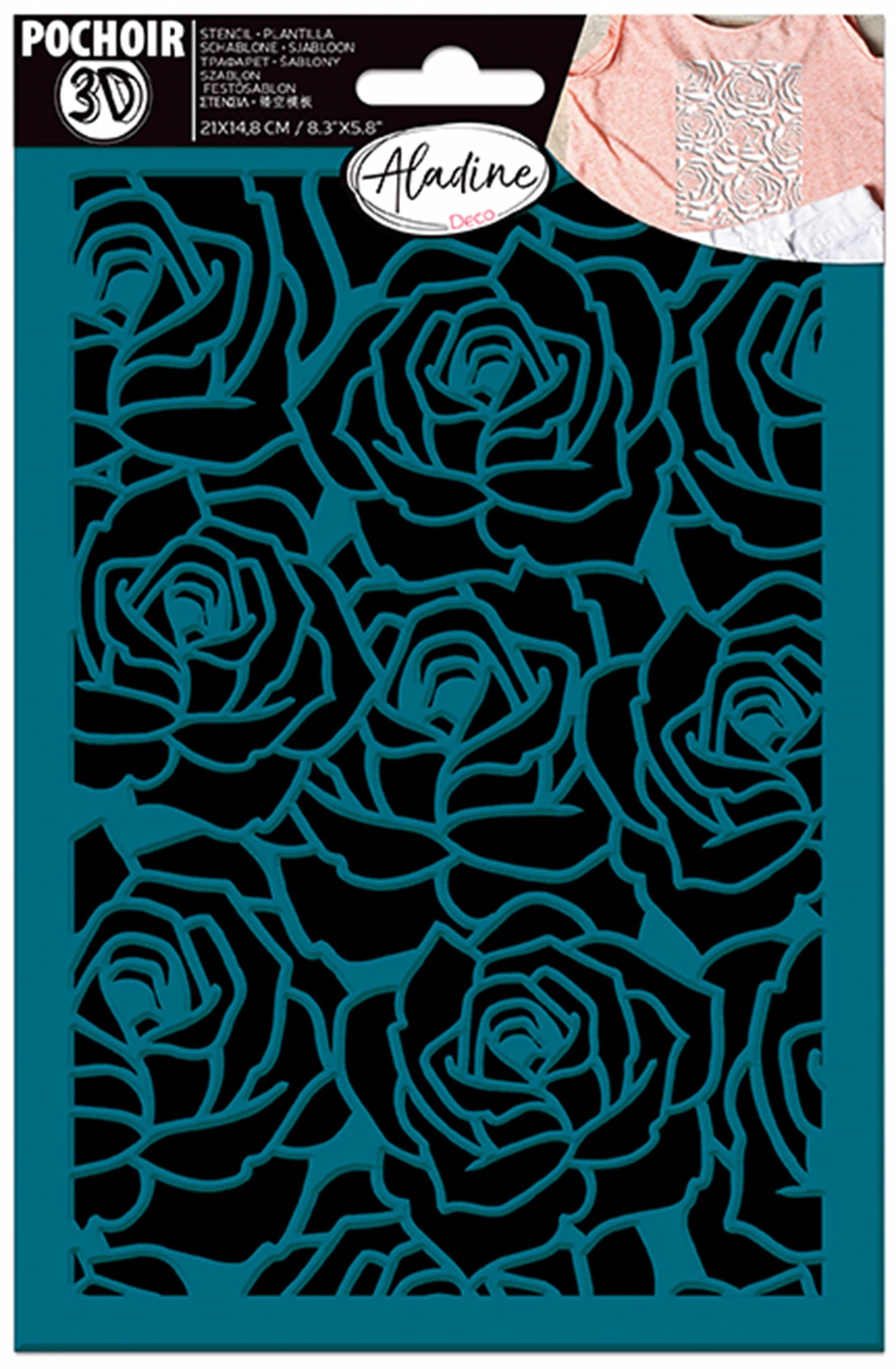 POCHOIR ROSE 3D