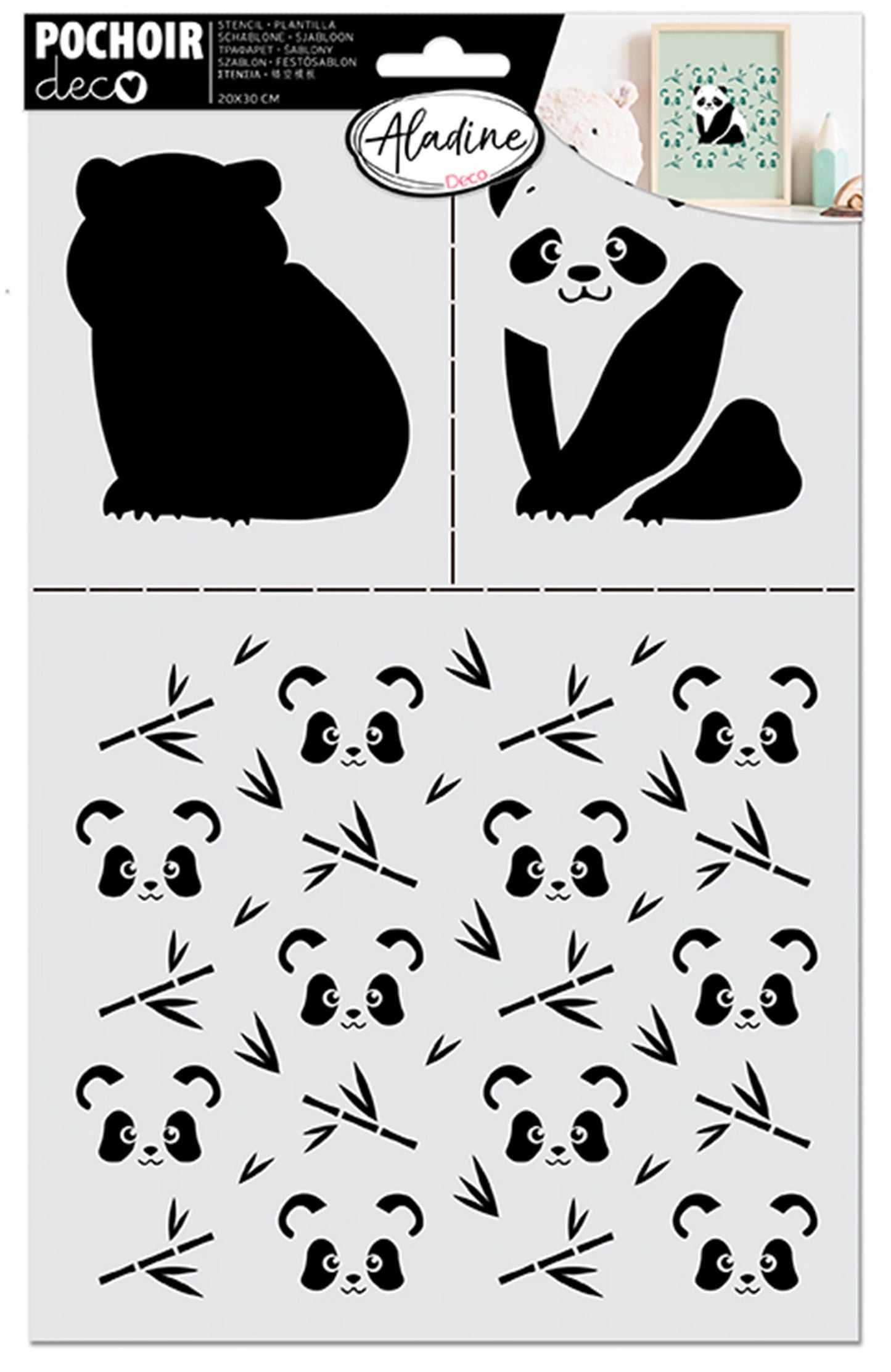 POCHOIR DÉCORATIF PANDA