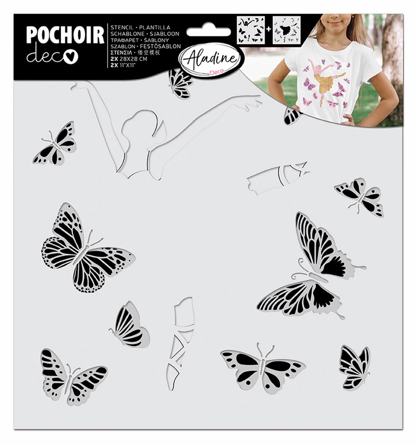 POCHOIR POUR ASSORTIR DANSEUSE ET PAPILLONS