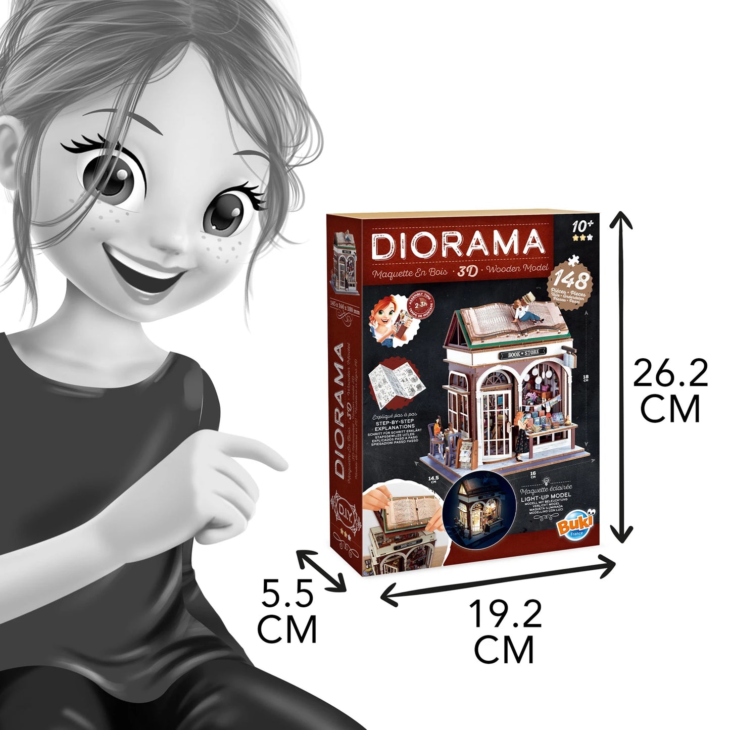 BUKI – DIORAMA „BÜCHERREGAL“ – D/E/I/ML