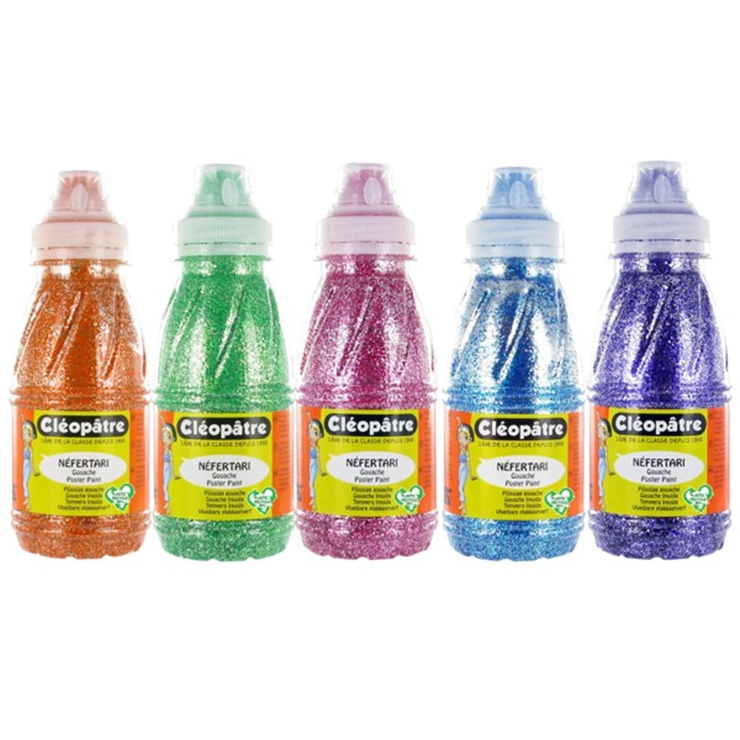NÉFERTARI GLITTER PAINT – 5 TONALITÀ, 250ML CIASCUNA: ARANCIONE, TA