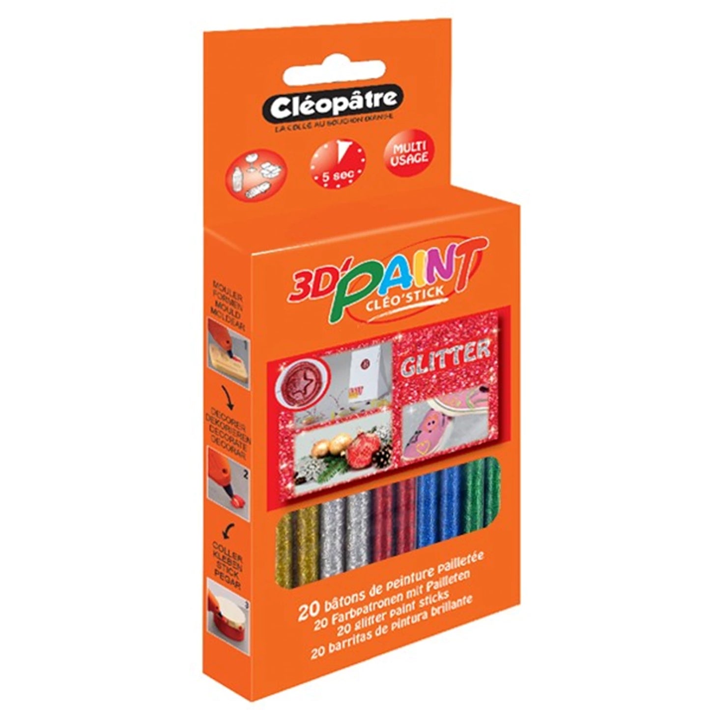 20 TINTENPATRONEN - 8 VERSCHIEDENE FARBEN MIT GLITZER FÜR KLEINE