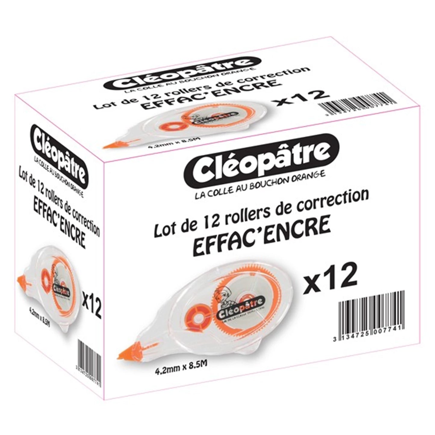 LOT DE 12 ROULEAUX CORRECTEURS DE 8 M DE LONG ET DE 4,2 MM DE LARGE