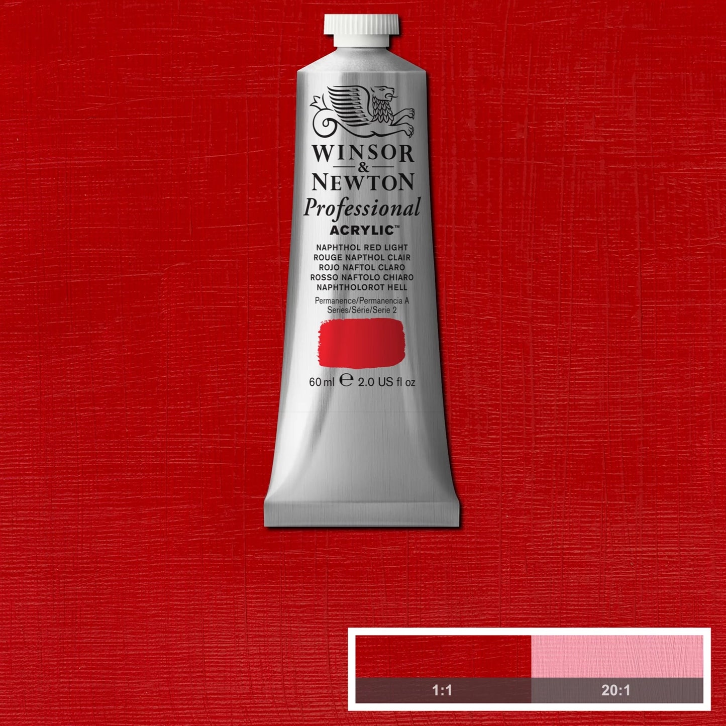 W&N PROF. VERNICE ACRILICA TUBO DA 60ML ROSSO NAFTALICO CHIARO