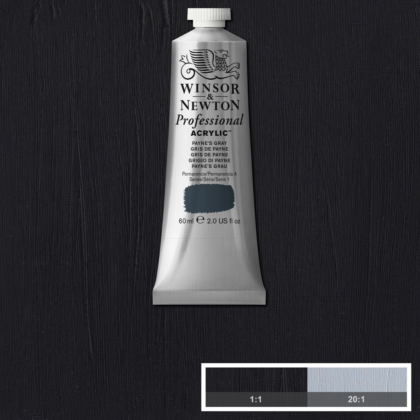 W&N PROF. COLORE ACRILICO TUBO DA 60 ML GRIGIO PAYNE