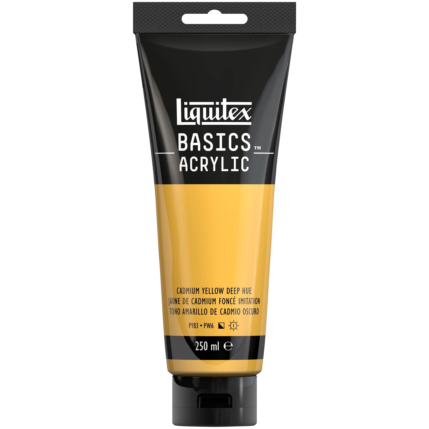 LQX BASICS COLORE ACRILICO TUBO DA 250 ML GIALLO CADMIO TONALITÀ SCURA