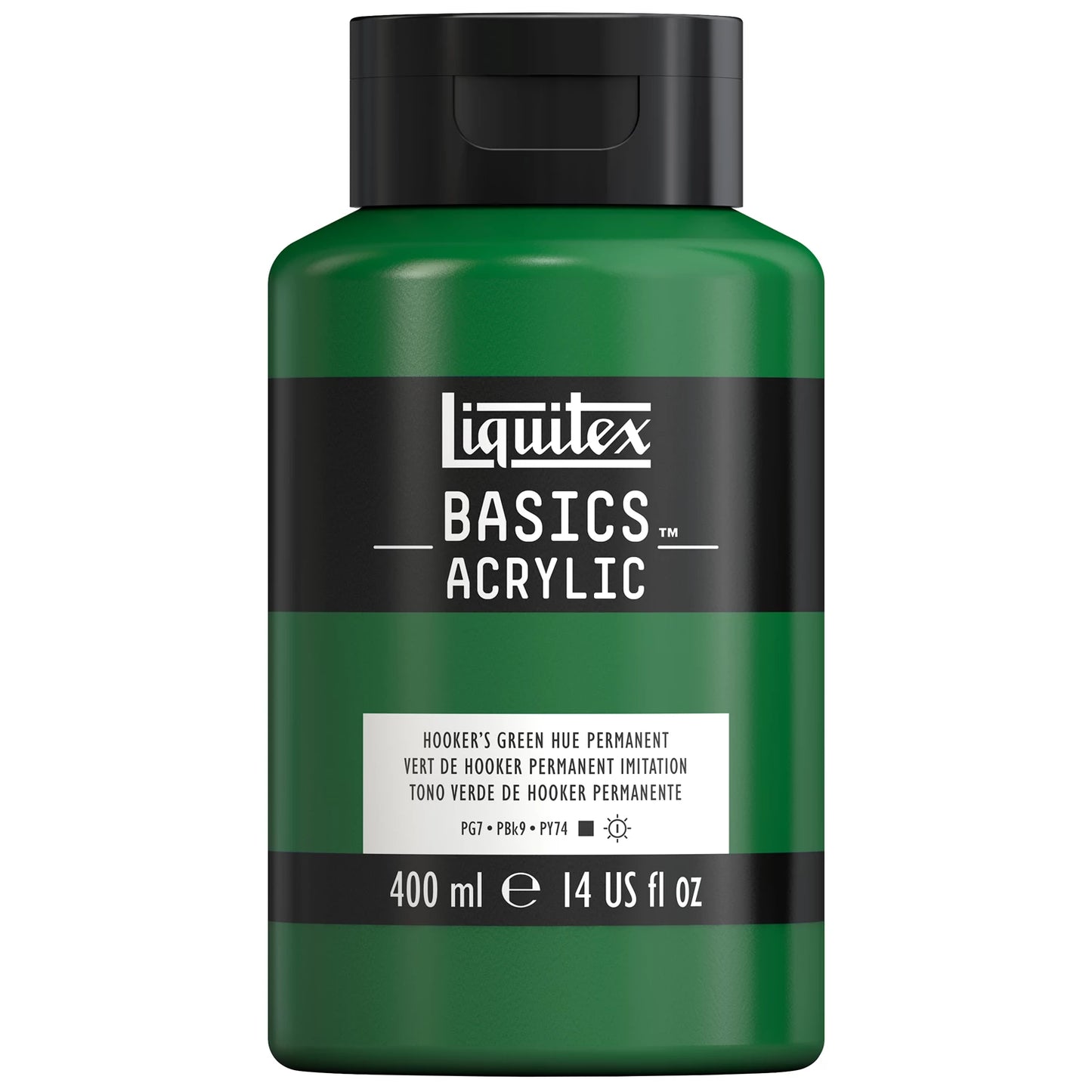 LQX BASICS COLORE ACRILICO FLACONE DA 400 ML COLORE PERMANENTE VERDE HOOKER