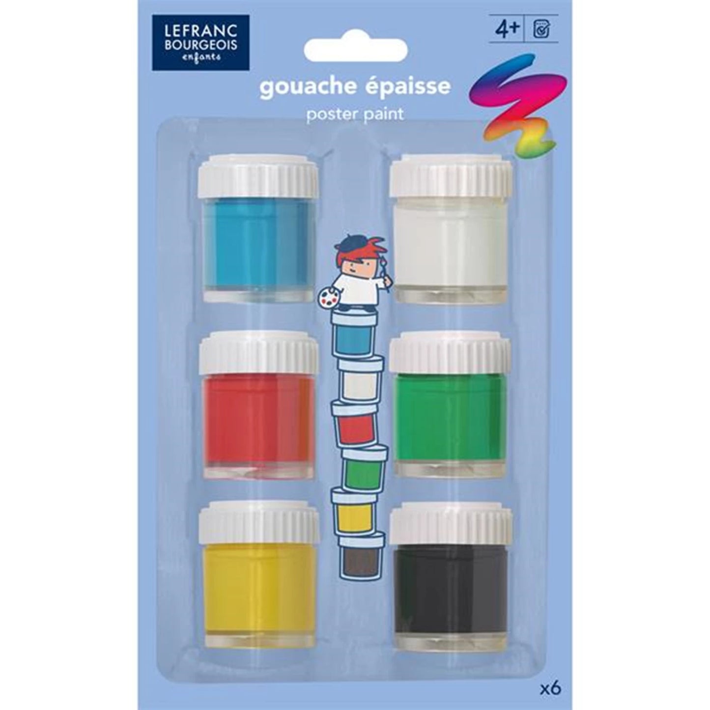 SET DI COLORI PER POSTER PER BAMBINI LFB, 6 COLORI DA 22 ML